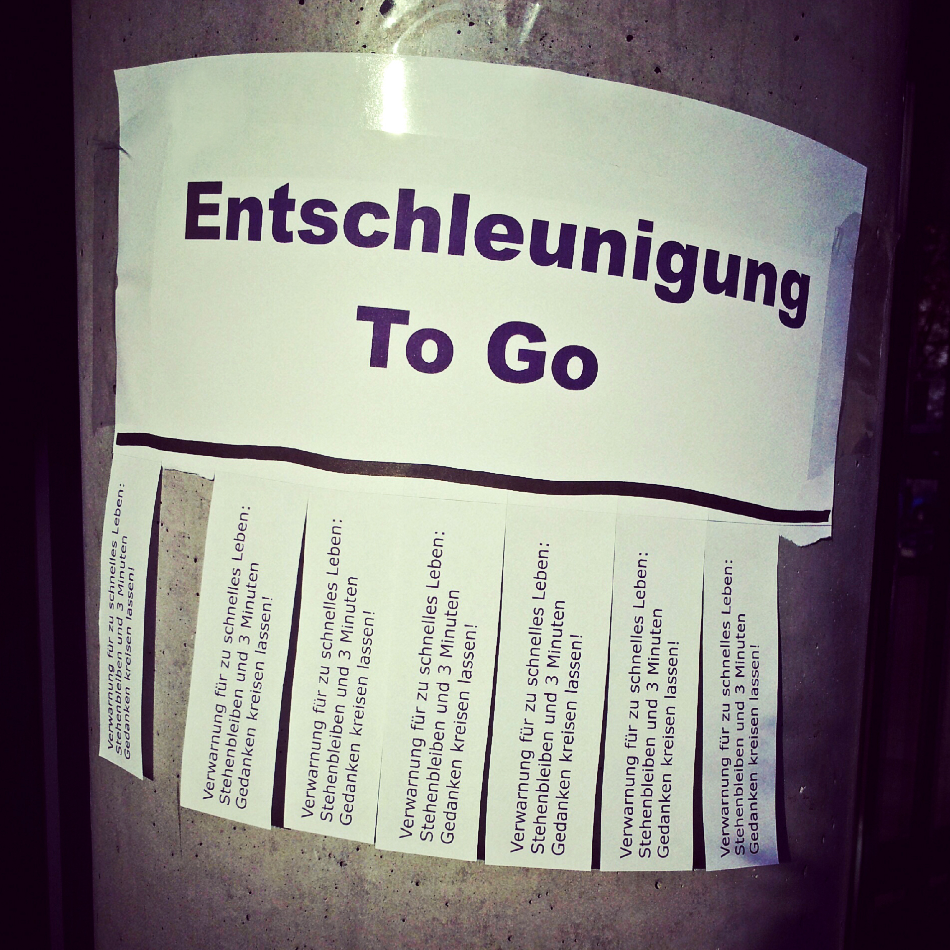 Entschleunigung durch selbst erteiltes «Vortragsverbot»